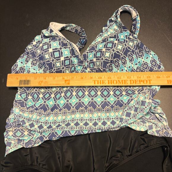 Jantzen One Piece Women's Size 14 Swimsuit Tummy Control Multicolored - Picture 5 of 7